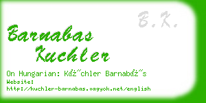 barnabas kuchler business card